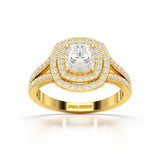 1.6 CT Halo Lab Diamond Cushion Cut Ring