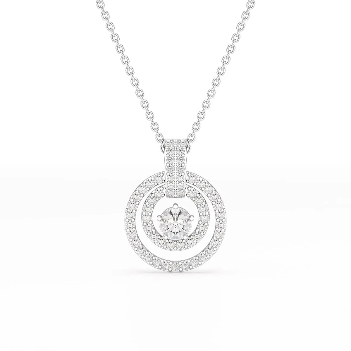 1.6 CT Lab Diamond Round Cut Chain Pendant Jama Jewels
