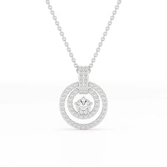 1.6 CT Lab Diamond Round Cut Chain Pendant Jama Jewels