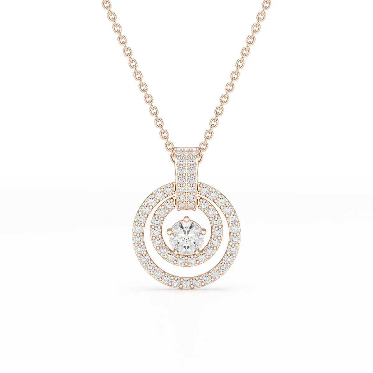 1.6 CT Lab Diamond Round Cut Chain Pendant Jama Jewels