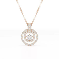 1.6 CT Lab Diamond Round Cut Chain Pendant Jama Jewels
