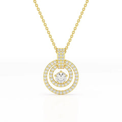 1.6 CT Lab Diamond Round Cut Chain Pendant Jama Jewels
