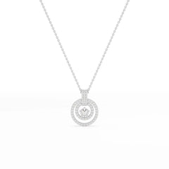 1.6 CT Lab Diamond Round Cut Chain Pendant Jama Jewels