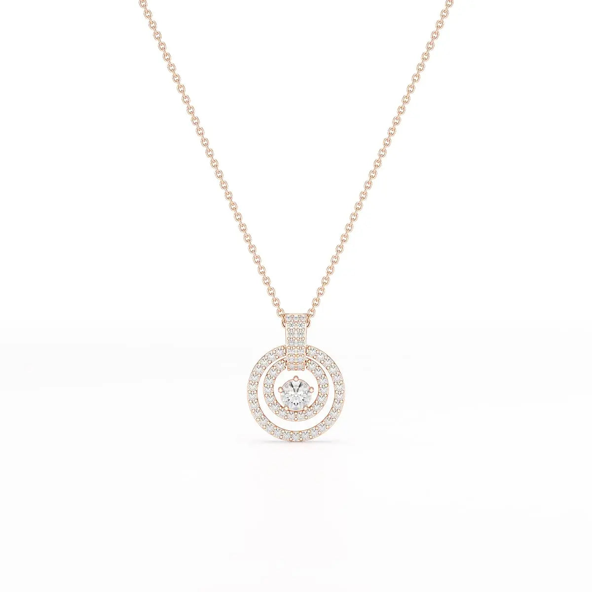 1.6 CT Lab Diamond Round Cut Chain Pendant Jama Jewels