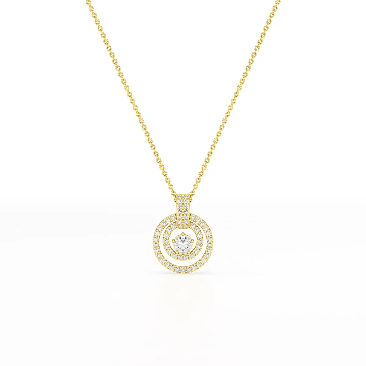 1.6 CT Lab Diamond Round Cut Chain Pendant Jama Jewels