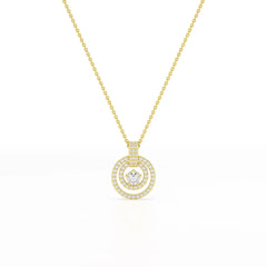 1.6 CT Lab Diamond Round Cut Chain Pendant Jama Jewels