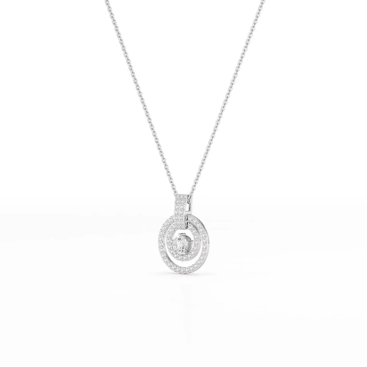 1.6 CT Lab Diamond Round Cut Chain Pendant Jama Jewels