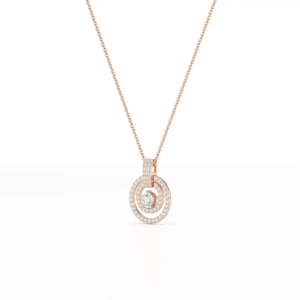1.6 CT Lab Diamond Round Cut Chain Pendant Jama Jewels