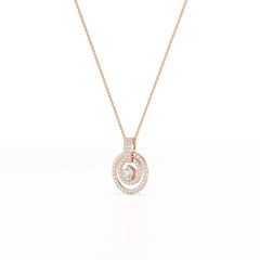 1.6 CT Lab Diamond Round Cut Chain Pendant Jama Jewels