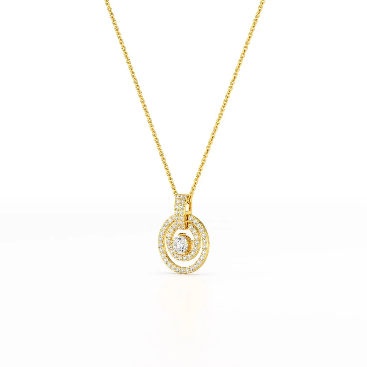 1.6 CT Lab Diamond Round Cut Chain Pendant Jama Jewels