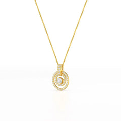1.6 CT Lab Diamond Round Cut Chain Pendant Jama Jewels