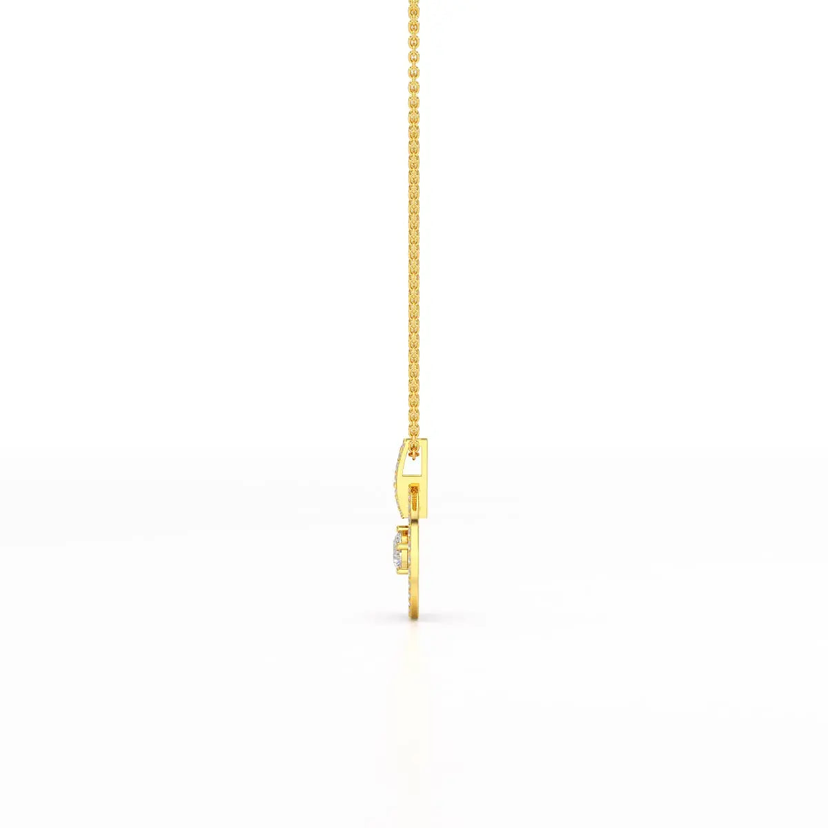 1.6 CT Lab Diamond Round Cut Chain Pendant Jama Jewels