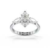 1.6 CT Marquise Cut Three Stone Lab Diamond Ring