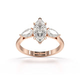1.6 CT Marquise Cut Three Stone Lab Diamond Ring