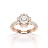 Halo Round Cut 1.72 CT Lab Diamond Ring