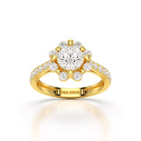 Halo Round Cut 1.72 CT Lab Diamond Ring