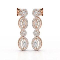 1.74 CT Marquise Cut Lab Diamond Drop Earring