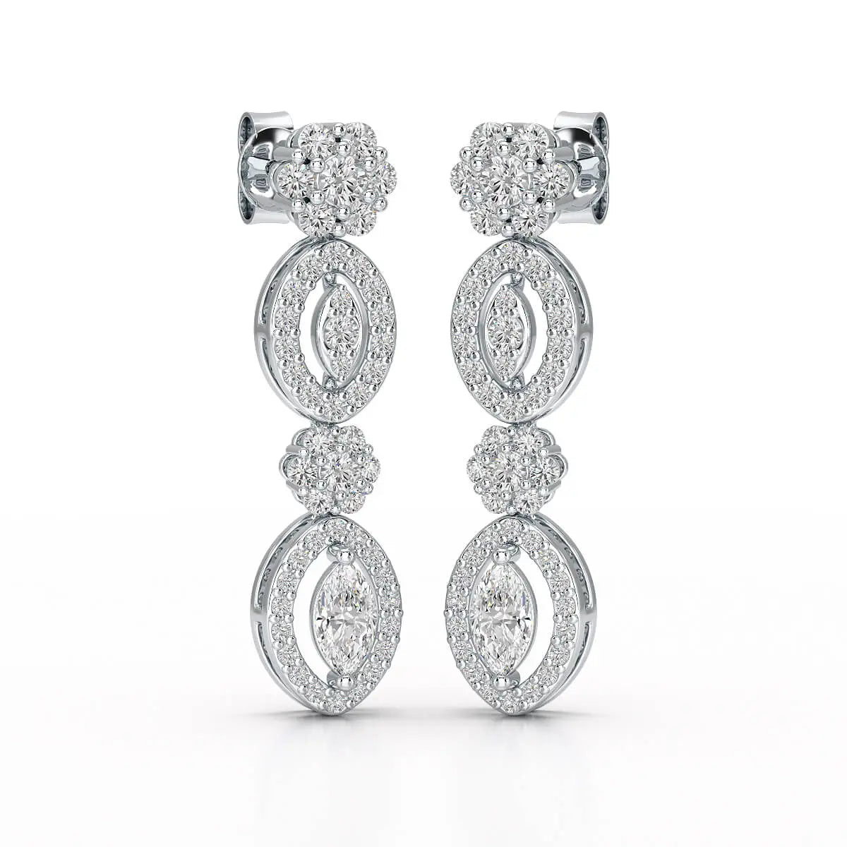 1.74 CT Marquise Cut Lab Diamond Drop Earring
