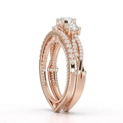 1.78 White Gold Twisted Lab Diamond Ring