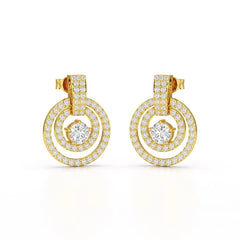 1.86 CT Lab Diamond Circular Stud Earrings Jama Jewels