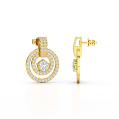 1.86 CT Lab Diamond Circular Stud Earrings Jama Jewels