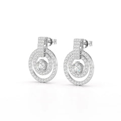 1.86 CT Lab Diamond Circular Stud Earrings Jama Jewels