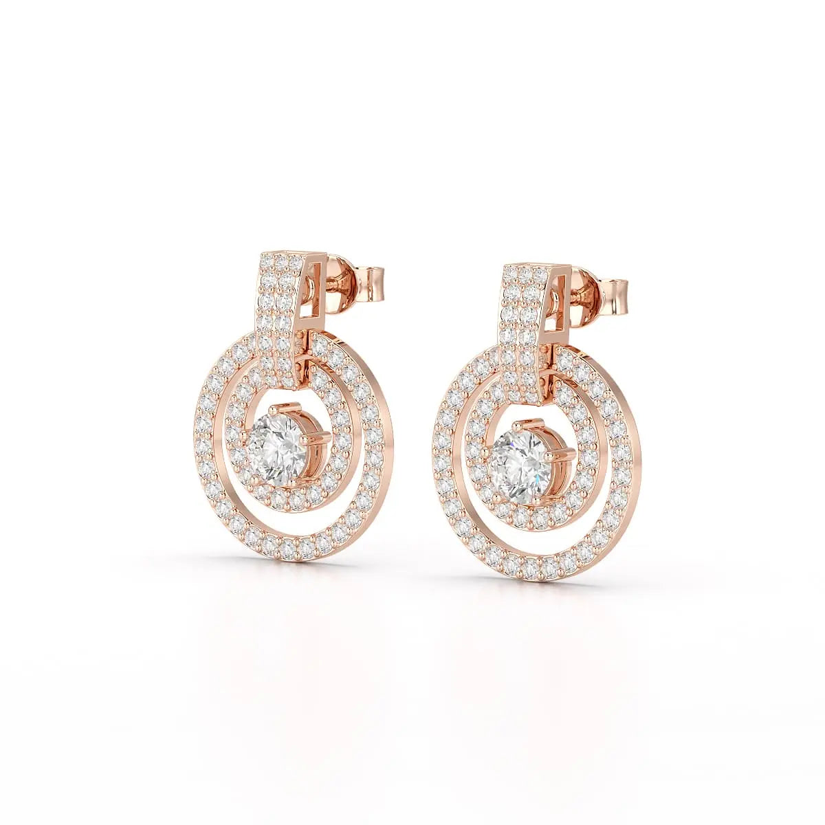 1.86 CT Lab Diamond Circular Stud Earrings Jama Jewels