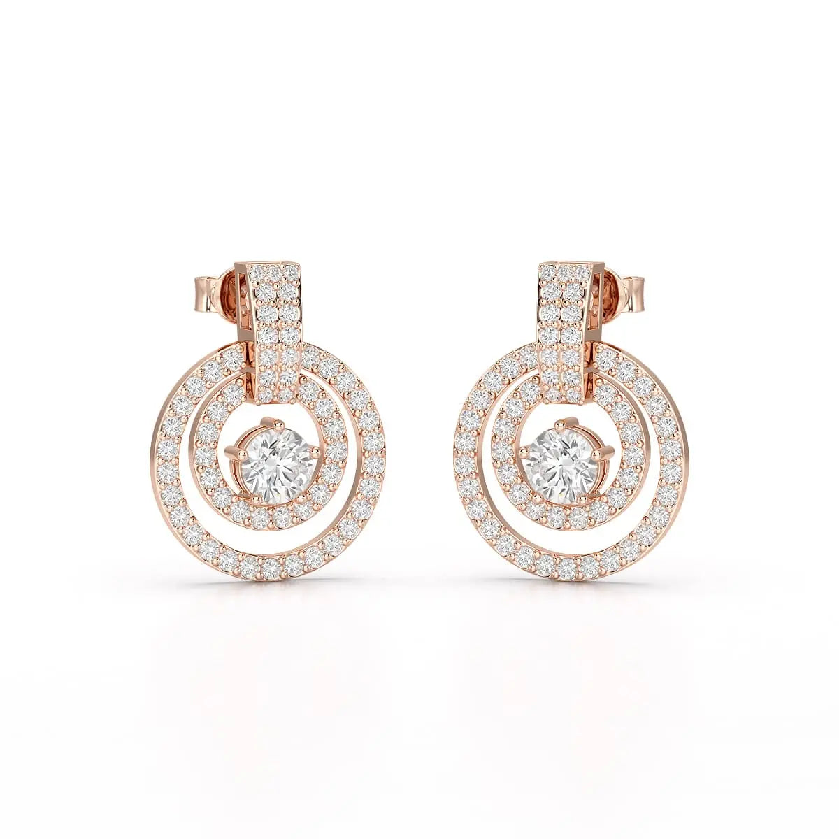 1.86 CT Lab Diamond Circular Stud Earrings Jama Jewels