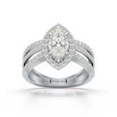 1.88 CT Layered Marquise Cut Lab Diamond Ring