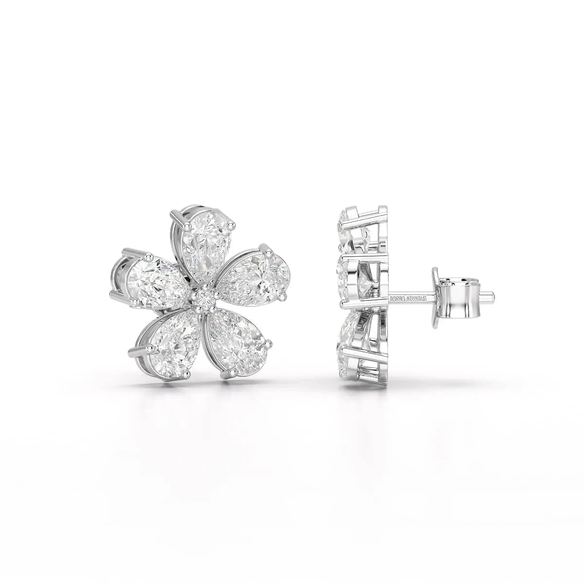 1.82 CT Lab Diamond Pear Cut Stud Earrings Jama Jewels