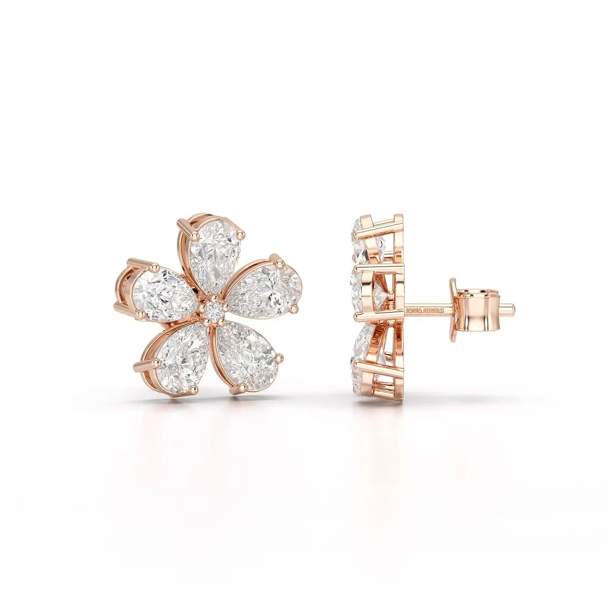 1.82 CT Lab Diamond Pear Cut Stud Earrings Jama Jewels