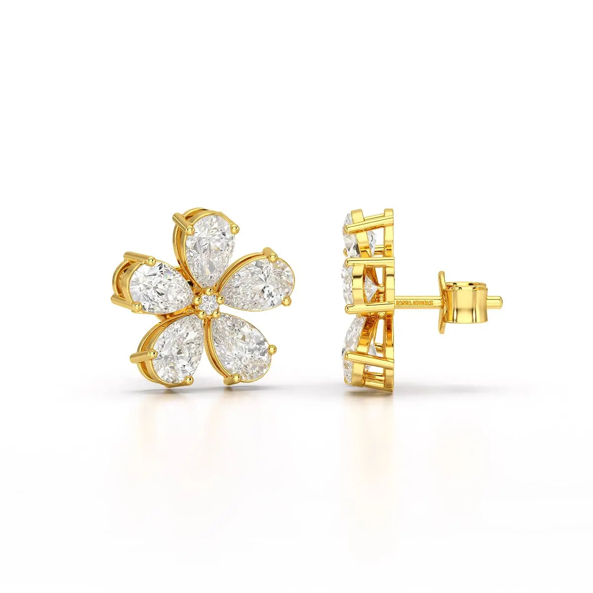 1.82 CT Lab Diamond Pear Cut Stud Earrings Jama Jewels