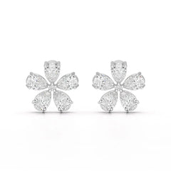 1.82 CT Lab Diamond Pear Cut Stud Earrings Jama Jewels