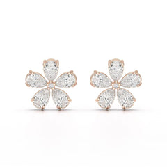 1.82 CT Lab Diamond Pear Cut Stud Earrings Jama Jewels