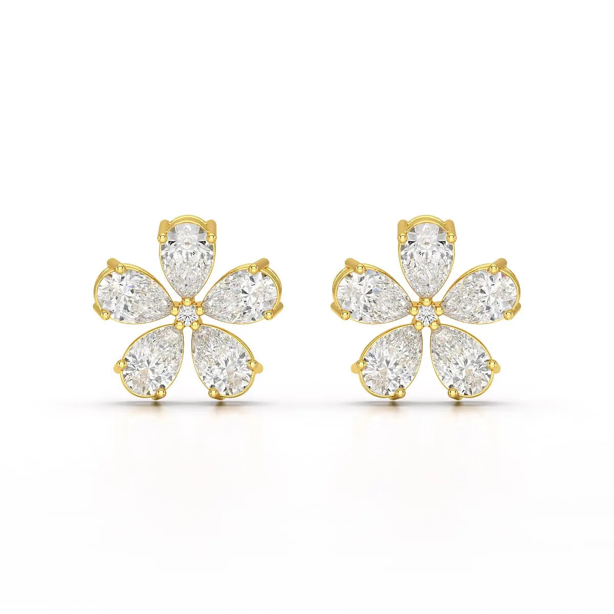 1.82 CT Lab Diamond Pear Cut Stud Earrings Jama Jewels