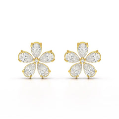 1.82 CT Lab Diamond Pear Cut Stud Earrings Jama Jewels