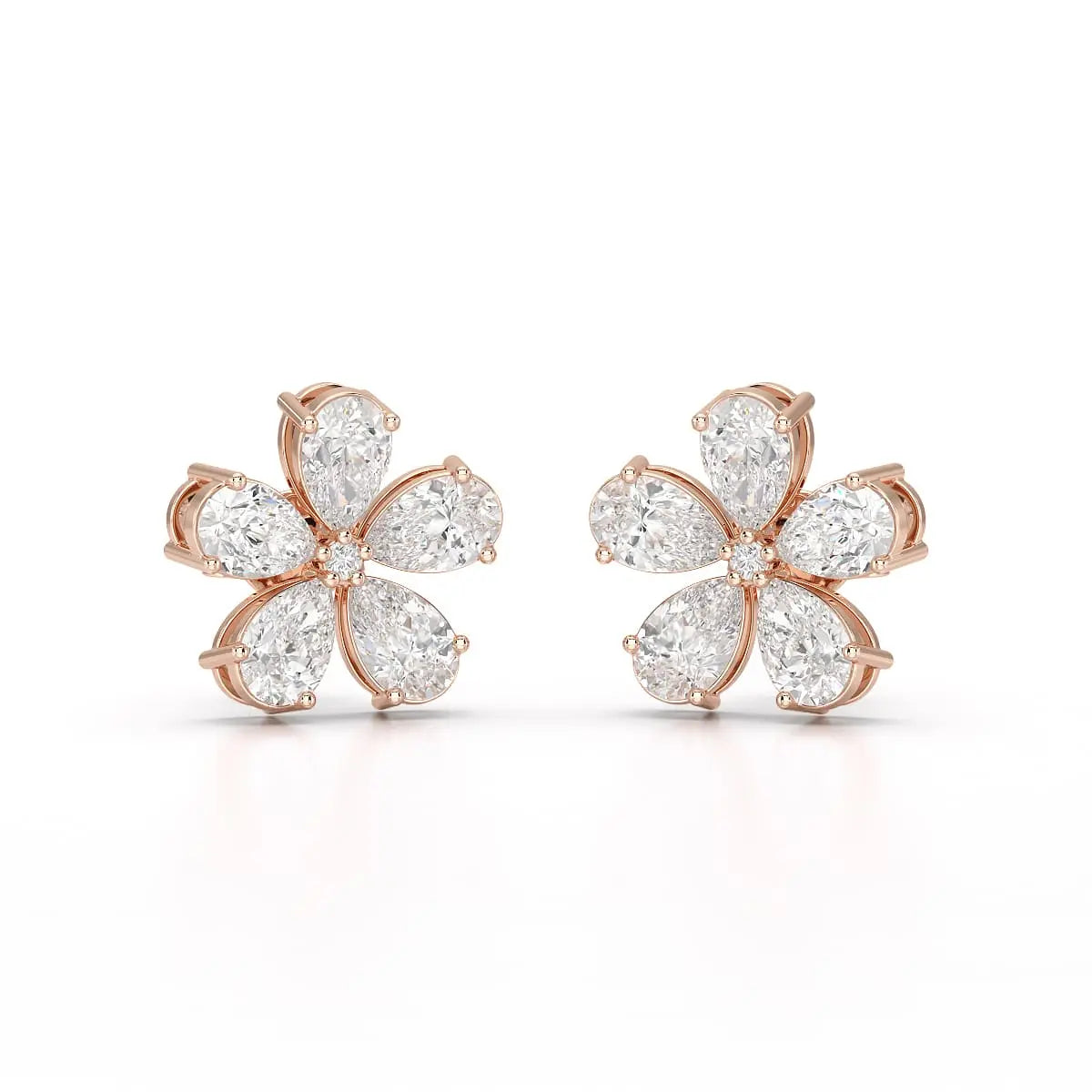 1.82 CT Lab Diamond Pear Cut Stud Earrings Jama Jewels