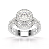 1.92 CT Lab Diamond Round Cut Halo Ring