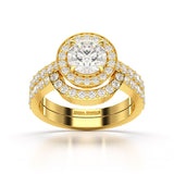 1.92 CT Lab Diamond Round Cut Halo Ring