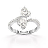 1.93 CT Double Heart Shaped Lab Diamond Ring