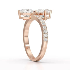 2.1 CT Double Heart Shaped Lab Diamond Ring Jama Jewels