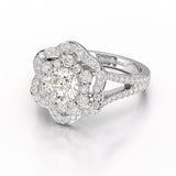 1.95 CT Round Cut Halo Lab Diamond Ring