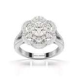 1.95 CT Round Cut Halo Lab Diamond Ring