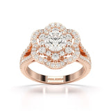 1.95 CT Round Cut Halo Lab Diamond Ring