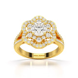 1.95 CT Round Cut Halo Lab Diamond Ring