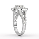 1.95 CT Round Cut Halo Lab Diamond Ring