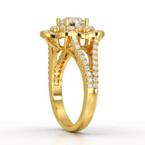 1.95 CT Round Cut Halo Lab Diamond Ring