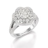 1.95 CT Round Cut Halo Lab Diamond Ring