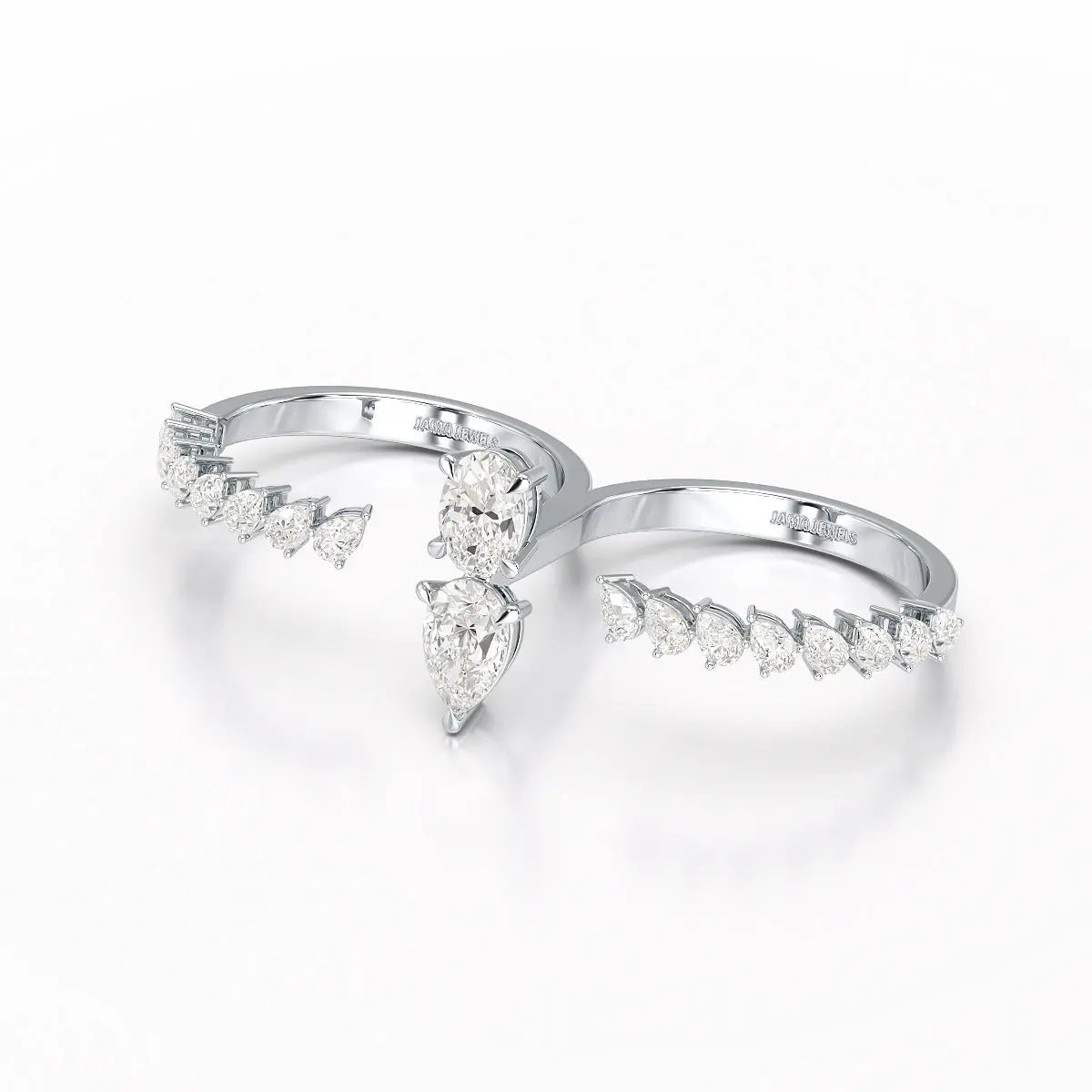 1.98 CT Lab Diamond Pear Cut Ring