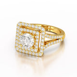 1.99 CT Lab Diamond Round Cut Halo Diamond